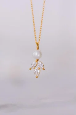 Elegante Braut Halskette mit Kristallen und Perle - Simply Delightful>Juvelan Sale