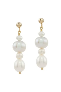 Elegante Braut Ohrringe mit Perlen Anhänger - Love Match>Juvelan Online