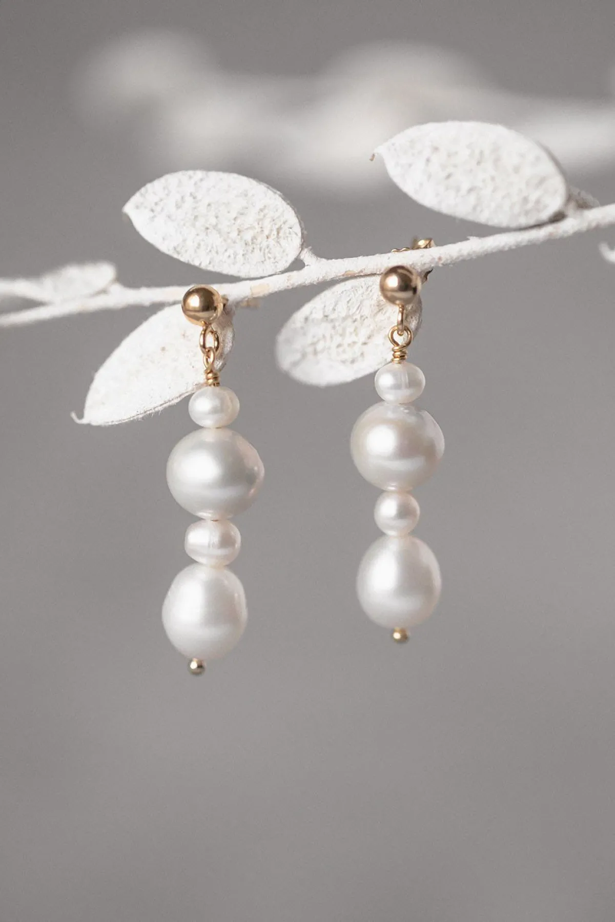 Elegante Braut Ohrringe mit Perlen Anhänger - Love Match>Juvelan Online