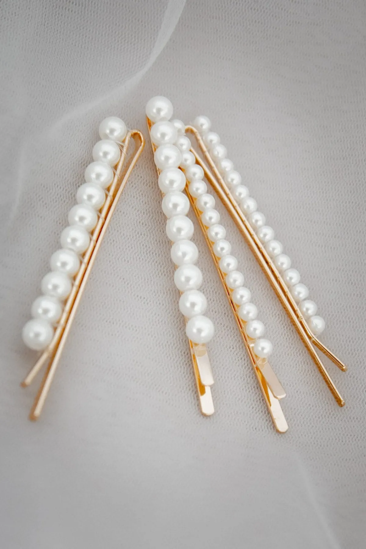 4-er Set Haarklemmen mit Kunstperlen | The>Perfect Bridal Company Outlet