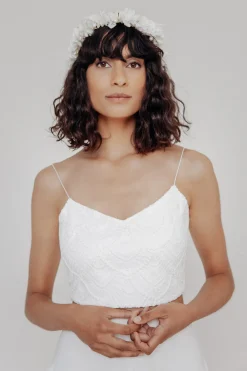 Extra kurzes Braut Top aus Vintage-Spitze – Niah Cropped>noni Online