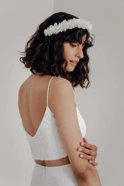 Extra kurzes Braut Top aus Vintage-Spitze – Niah Cropped><noscript><img width=