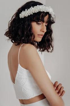 Extra kurzes Braut Top aus Vintage-Spitze – Niah Cropped><noscript><img width=