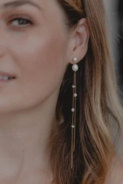 Extra-lange Perlen-Ohrhänger – Gabriella><noscript><img width=