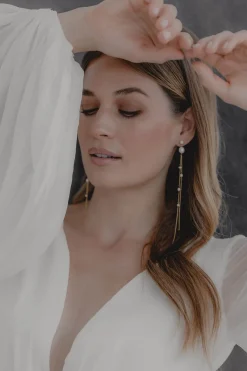 Extra-lange Perlen-Ohrhänger – Gabriella><noscript><img width=