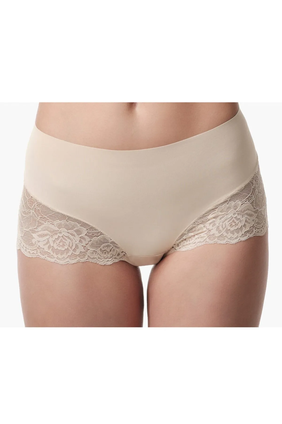 Figurformende Mid-Waist Spitzenshorts in Nude>Poirier Online