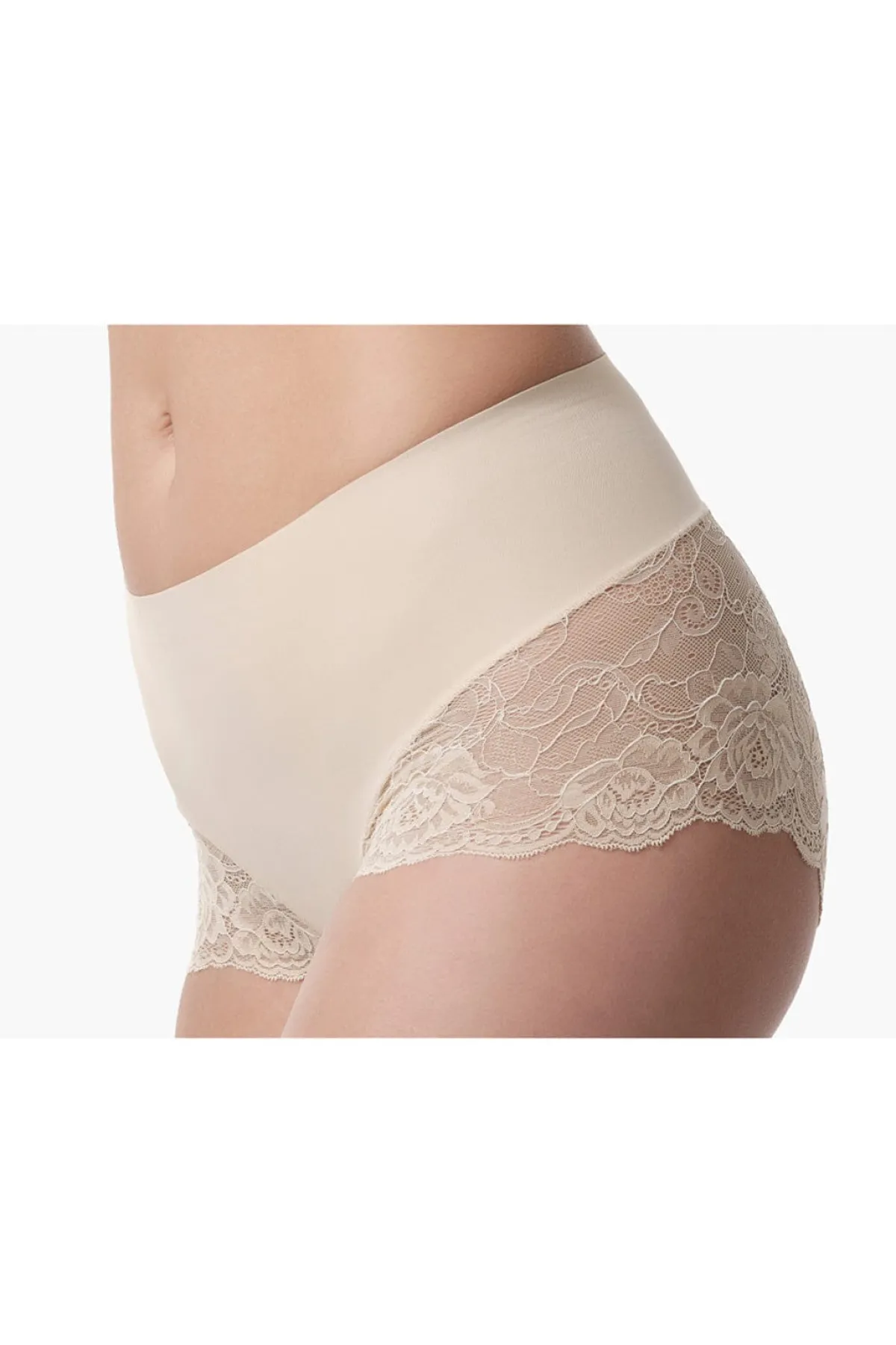 Figurformende Mid-Waist Spitzenshorts in Nude>Poirier Online