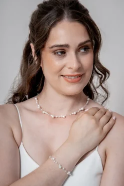 Filigrane Braut Halskette mit Perlen>Weise Best