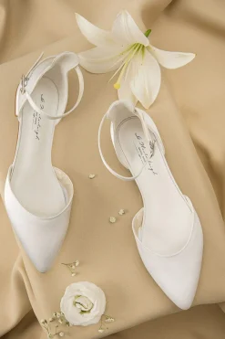 Flache Brautschuhe aus Satin – Ava Ivory Satin | G.Westerleigh>G. Westerleigh