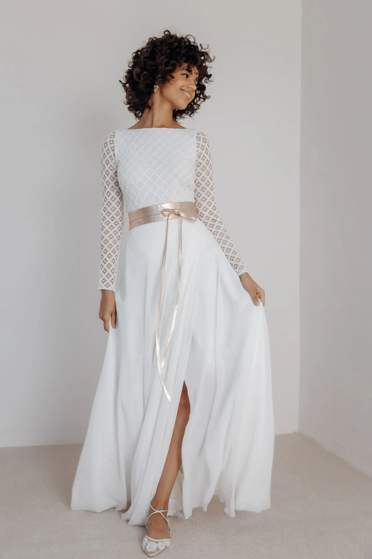 Flache Brautschuhe mit Spitze – Alicia Ivory Shoes>Bella Belle Best