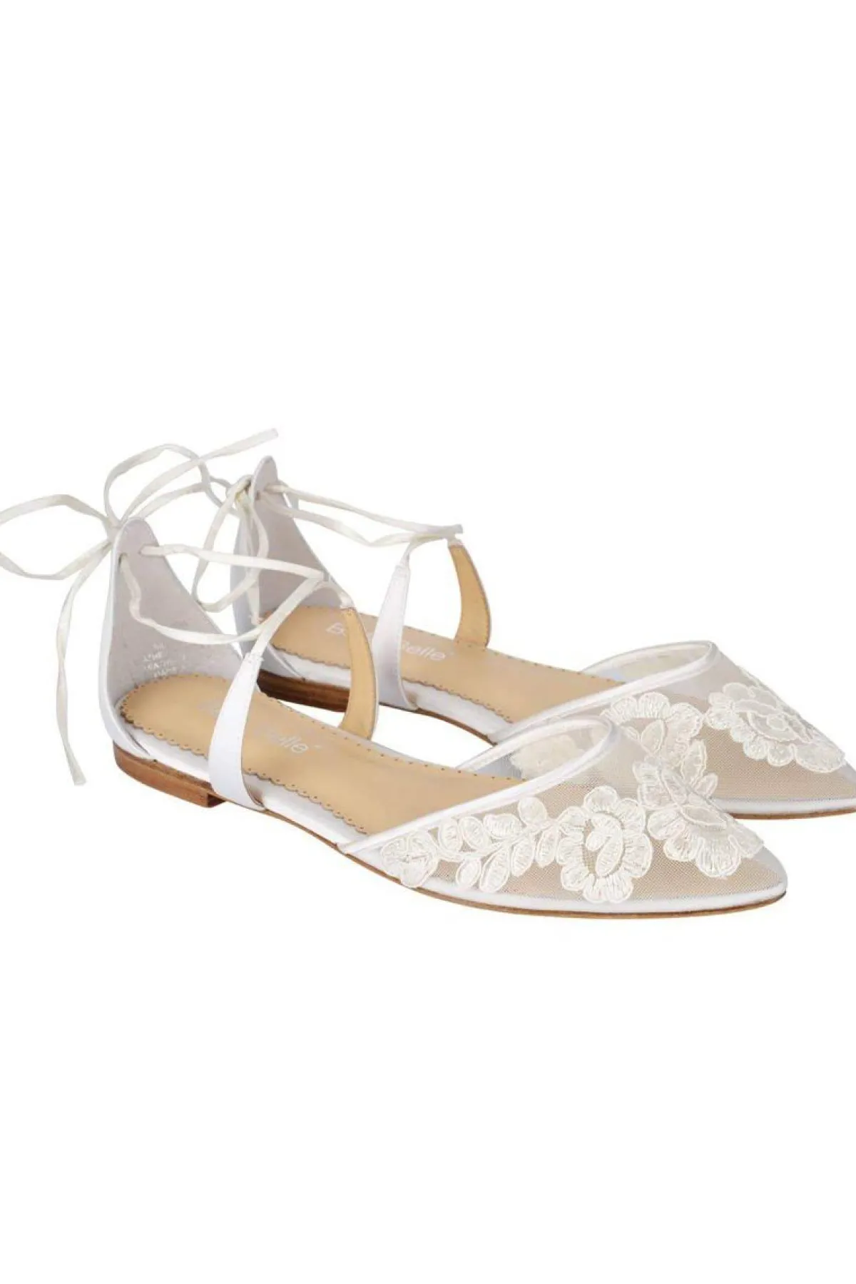 Flache Brautschuhe mit Spitze – Alicia Ivory Shoes>Bella Belle Best