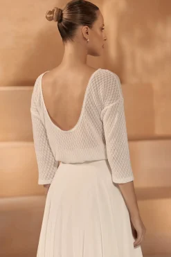 Gemusterter Braut Pullover in Ivory>Bianco Evento Discount