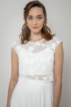 Gemustertes Braut Top aus Chiffon – Eniz>noni Outlet