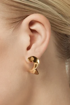 Goldfarbene Ohrstecker in Twist-Optik>Poirier New
