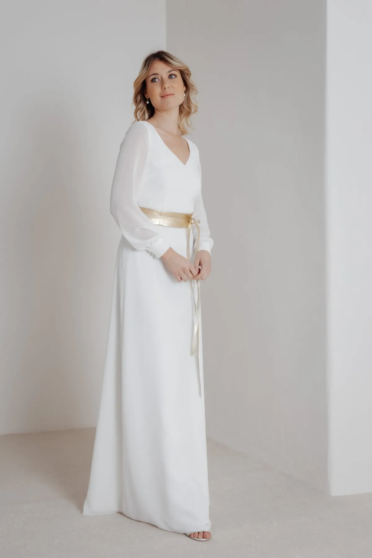 Goldfarbener Brautgürtel aus Leder – Marielle>noni Best