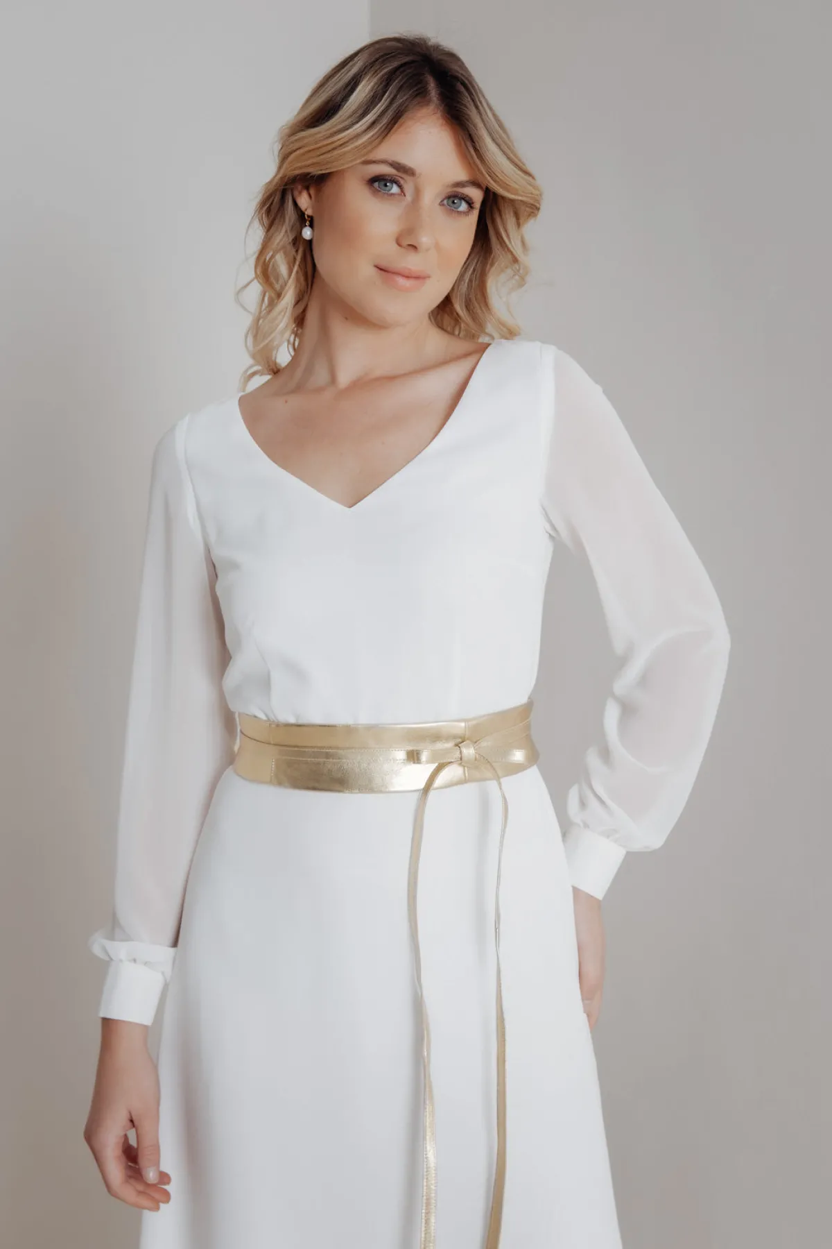 Goldfarbener Brautgürtel aus Leder – Marielle>noni Best