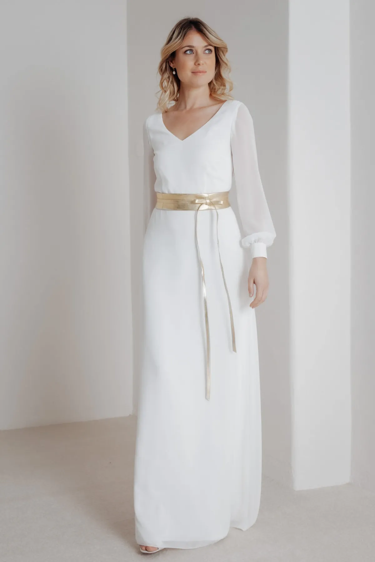 Goldfarbener Brautgürtel aus Leder – Marielle>noni Best