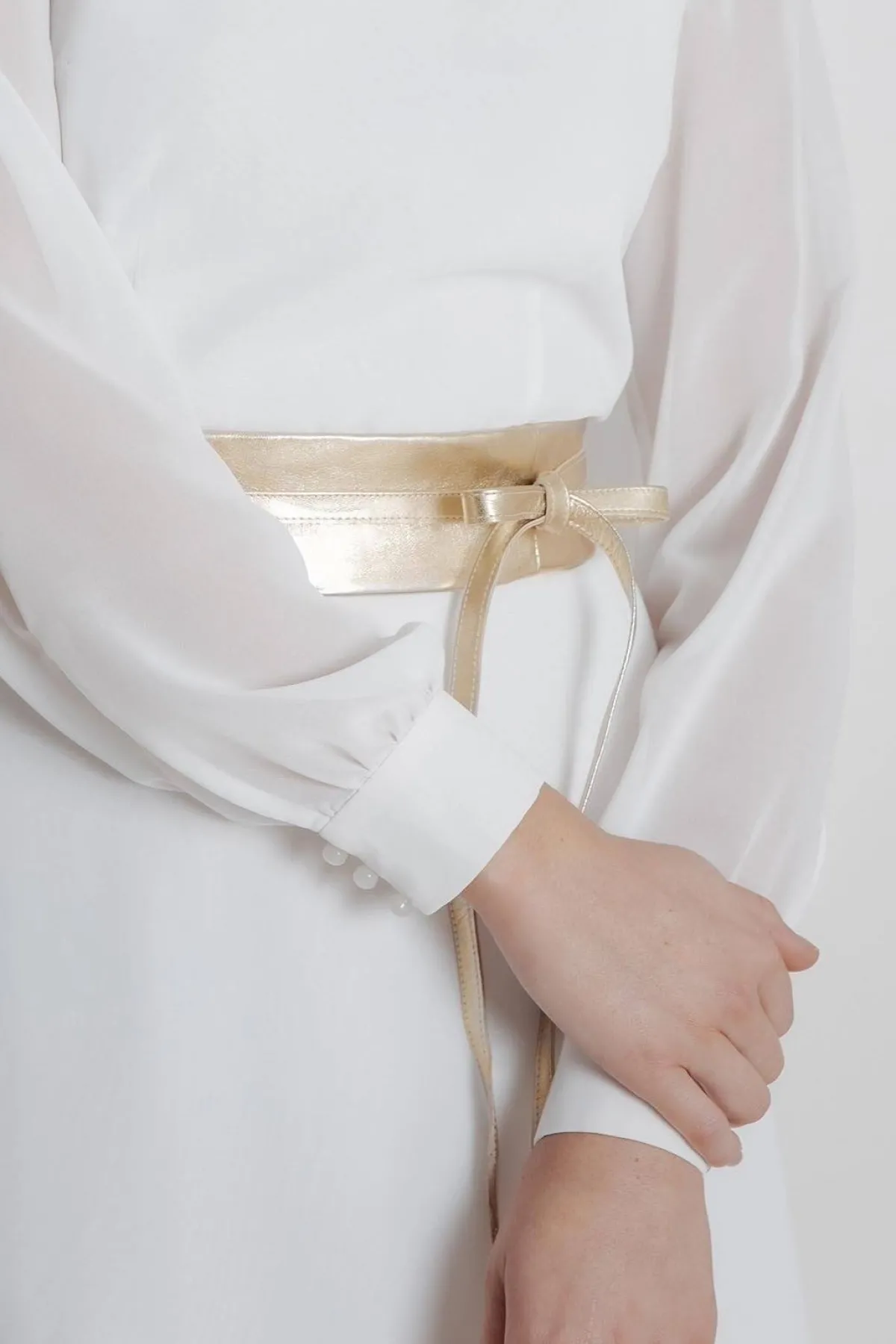 Goldfarbener Brautgürtel aus Leder – Marielle>noni Best