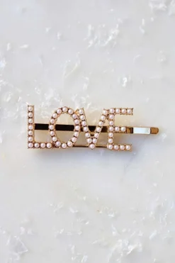 Haarspange mit Perlen-Pavé-Fassung "Love">Untamed Petals Outlet