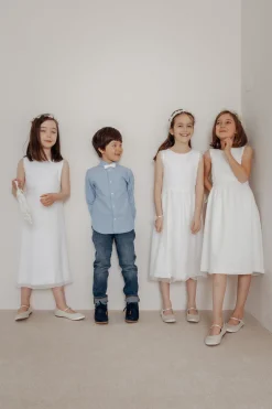 Hübsche Fliege für Kinder aus Norine-Spitze in Ivory –><noscript><img width=