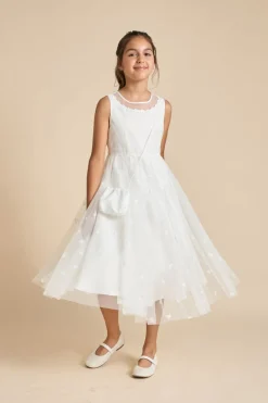 Kommunionkleid aus besticktem Tüll>Weise Sale