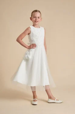 Kommunionkleid mit Tüll und Boho-Spitze>Weise Hot