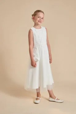 Kommunionkleid mit Tüll und Boho-Spitze><noscript><img width=