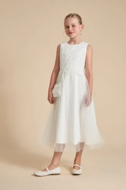 Kommunionkleid mit Tüll und Boho-Spitze><noscript><img width=