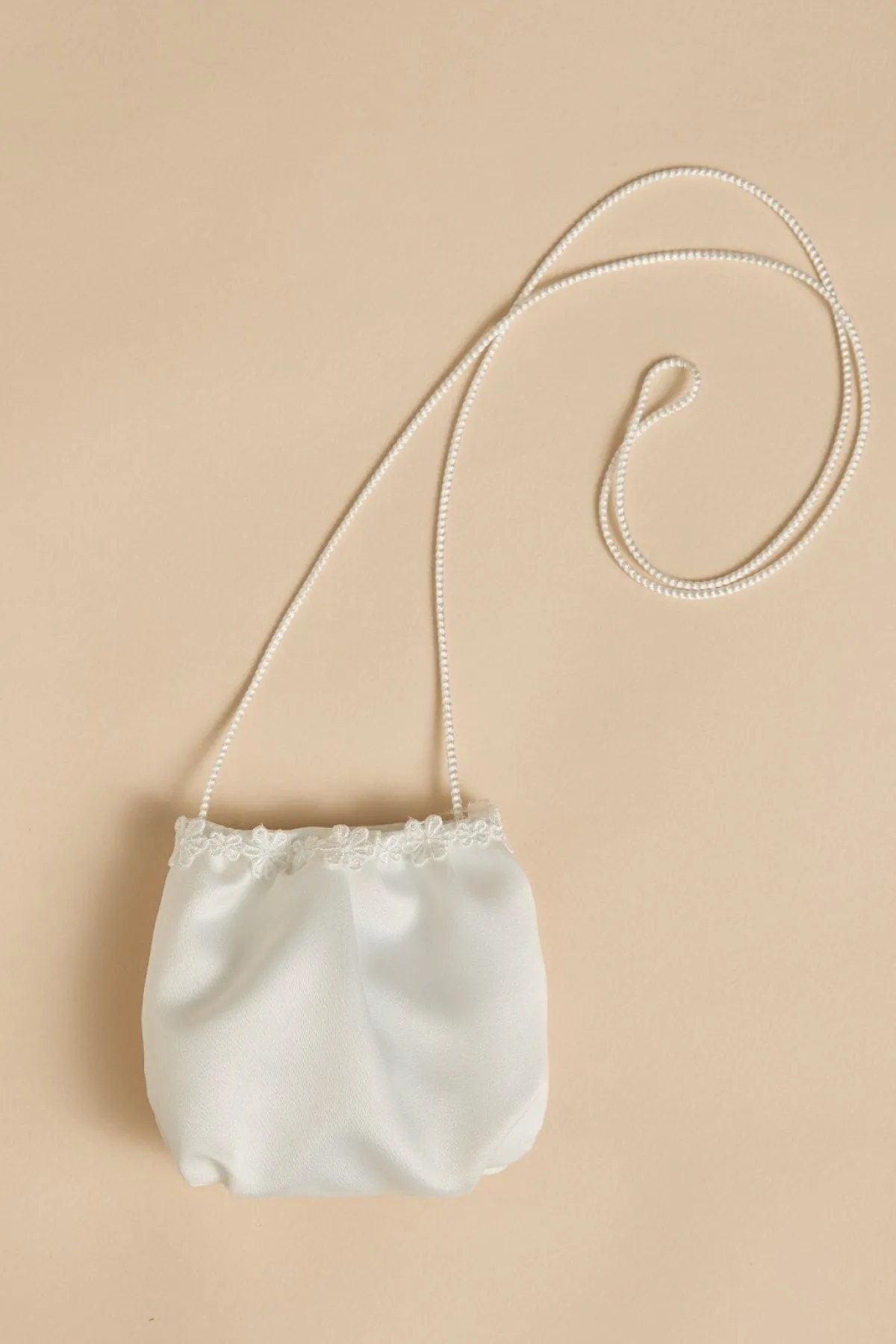 Kommuniontasche aus Satin mit Blümchenborte>Weise New