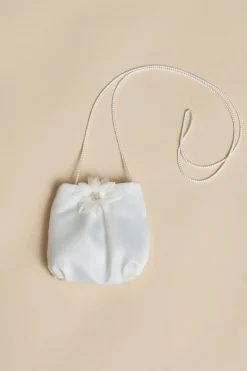 Kommuniontasche aus Satin mit großer Stoffblüte>Weise Sale