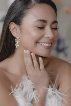 Kristallbesetzte Braut Ohrringe – Modernist><noscript><img width=