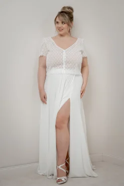 Kurzarm-Braut Top – Fanie Curvy>noni