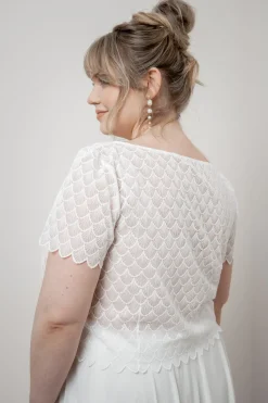 Kurzarm-Braut Top – Fanie Curvy><noscript><img width=