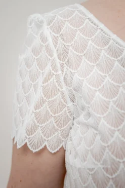 Kurzarm-Braut Top – Fanie Curvy><noscript><img width=