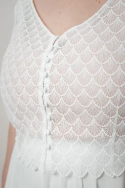 Kurzarm-Braut Top – Fanie Curvy><noscript><img width=