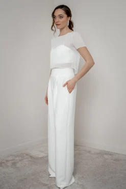 Kurzarm-Braut Top aus Chiffon – Lani><noscript><img width=