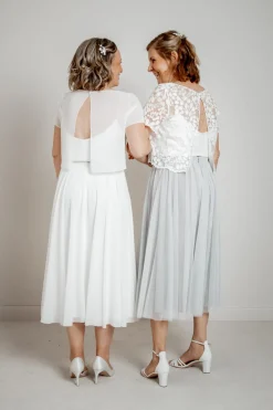 Kurzarm-Braut Top aus Chiffon – Lani><noscript><img width=