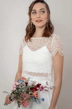 Kurzarm-Braut Top aus Vintage-Spitze – Niah>noni New