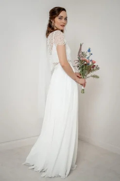 Kurzarm-Braut Top aus Vintage-Spitze – Niah><noscript><img width=