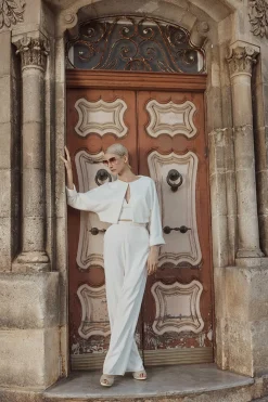 Kurze Braut Jacke aus Strickmix mit Kaschmir><noscript><img width=