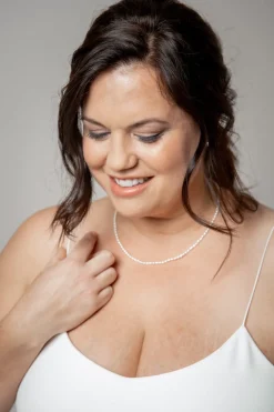 Kurze Halskette mit Süßwasserperlen – Pearl Necklace><noscript><img width=