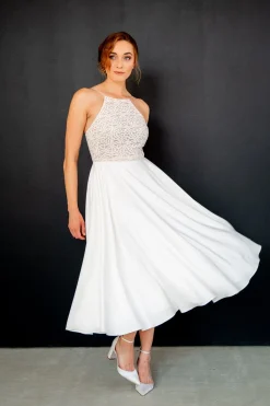 Kurzes Brautkleid mit dünnen Trägern – Junia noni One>Rembo Styling Best