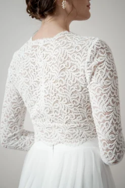 Langarm-Braut Top mit Bogenkanten – Zea><noscript><img width=