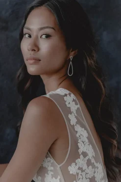 Lange Kristall-Ohrhänger in Tropfenform – Felicity><noscript><img width=