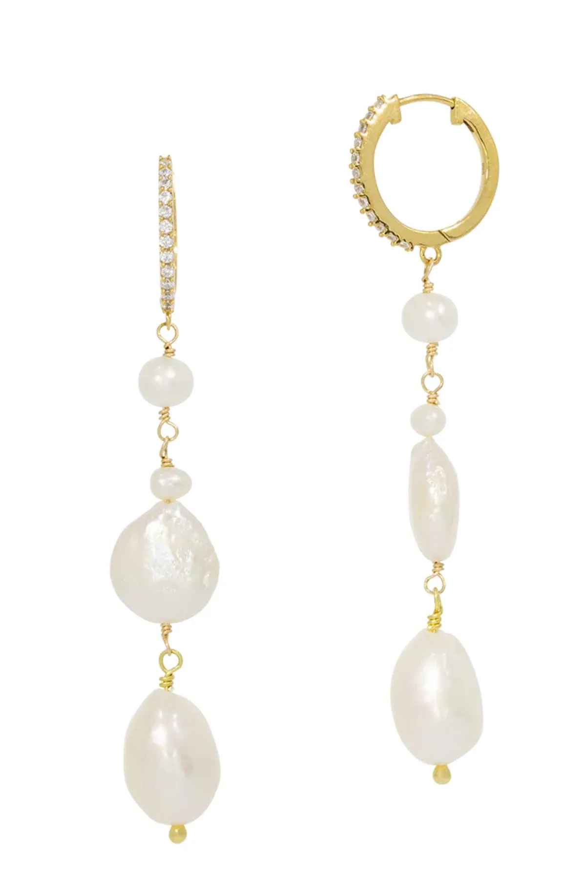 Lange Ohrhänger mit Kristallen und Perlen – Lovestruck>Juvelan New