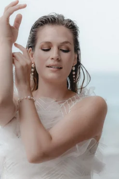 Lange Perlenohrhänger – Coastline><noscript><img width=