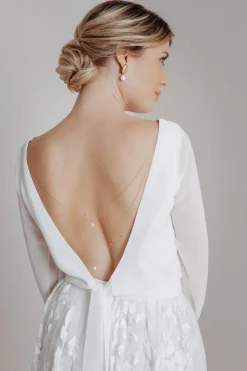 Lange, zweireihige Rückenkette mit Perlen, Brautschmuck><noscript><img width=