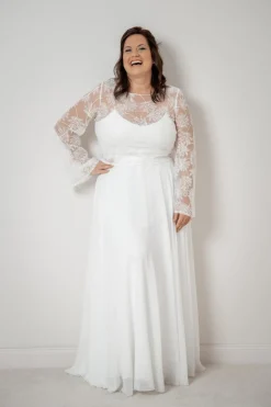 Langer Braut Rock aus Chiffon – Isla Curvy>noni Clearance