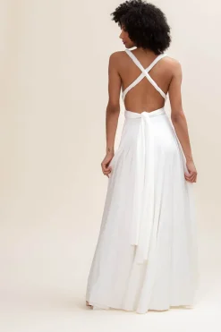 Langes Ballkleid zum Binden – Ballgown Ivory><noscript><img width=