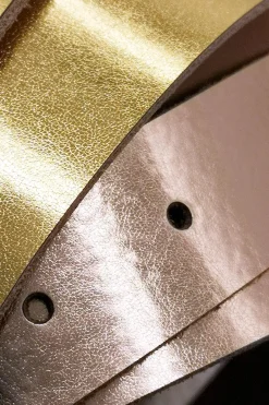 Leder-Brautgürtel in Roségold><noscript><img width=